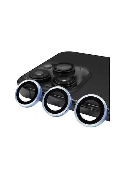 Newface Apple iPhone Uyumlu 13 Pro Max Raze Metal Kamera Lens - Mavi