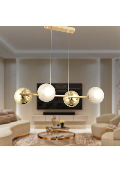 Berca 4lü Gold Avize Modern Mutfak Yemek Masası Üstü Yatak Odası Salon Avize