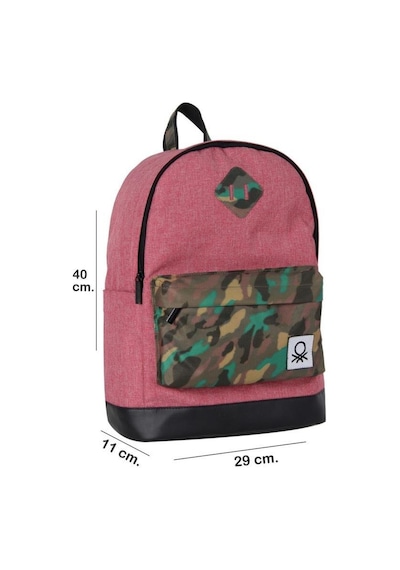 Benetton Okul Sırt Çantası Pembe Kamuflaj