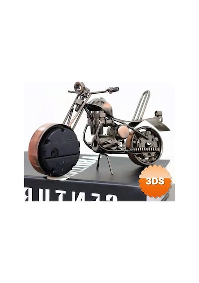 Metal Motosiklet Masa Saati 21x12 Cm Diğer