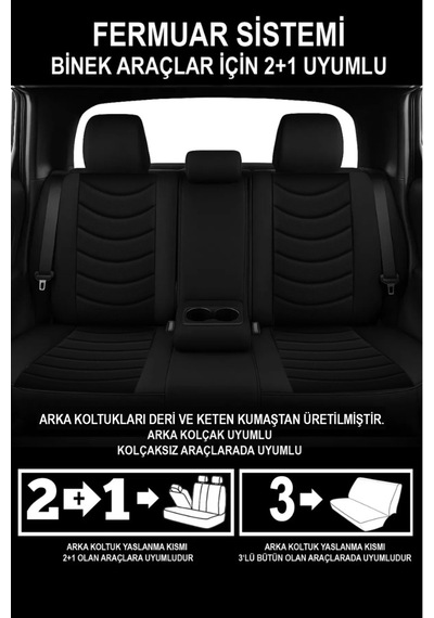 Panther Serisi Keten Kumaş Oto Koltuk Kılıfı Fiat Egea-linea-punto-albea-marea-tipo-uno Uyumlu
