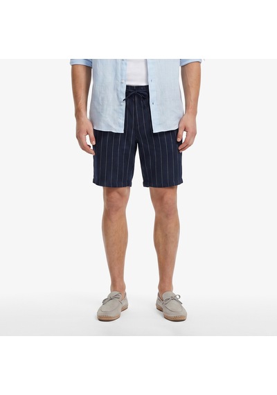 Nautica Erkek Lacivert Regular Fit Çizgili Keten Şortçizgilib65104t