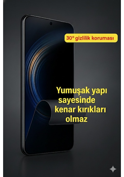 İphone 15 Pro Max Uyumlu Mat+ Gizlilik Hayalet 2 Si 1 Arada Tam Kaplayan Kırılmaz 9h Cam Ekran Koruyucu