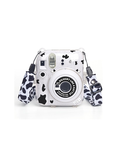 Fujifilm Instax Mini 12 Fotoğraf Makinesi + 20'Li Film + Kıskaçlı Resim Standı + Simli Pleksi Kılıf Seti