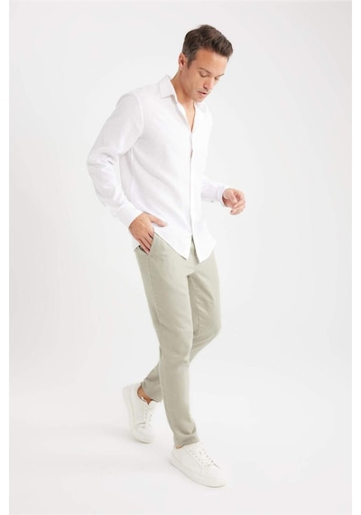 DeFacto Yazlık Jogger Keten Düz Paça Pantolon D7542AX25SPKH418