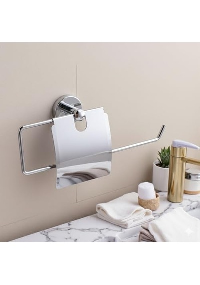 Kapalı Kağıt Havluluk Krom Gümüş Metal Duvara Monte Vidalı Banyo Tuvalet Mutfak Kağıt Havluluk 25 Cm Diğer
