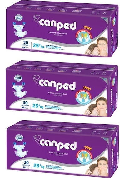 Canped Hasta Bezi Çoçuklar Için Bel Bantlı Tekstil Yüzeyli 90 Ade