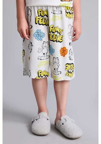 Defacto Garfıeld Lisanslı Regular Fıt 2li Beyaz Pijama Takımı Erkek Çocuk H8146a826hswt34 Beyaz-wt34