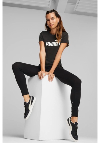 Puma Ess Logo Tee Kadın Siyah T-shirt 586774-01