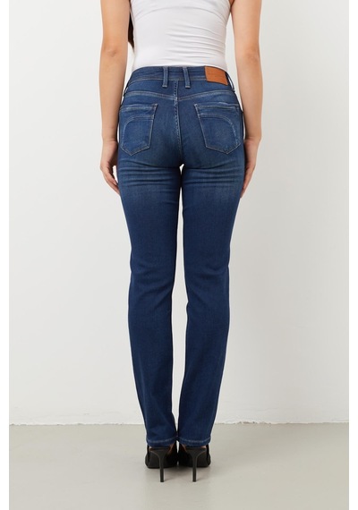 Kadın Likralı Straight Fit Jean Pantolon 001