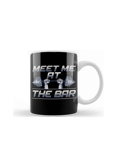 Meet Me At The Bar Motivated Weightlifting Gym Pun Kupa Bardak Porselen Karışık