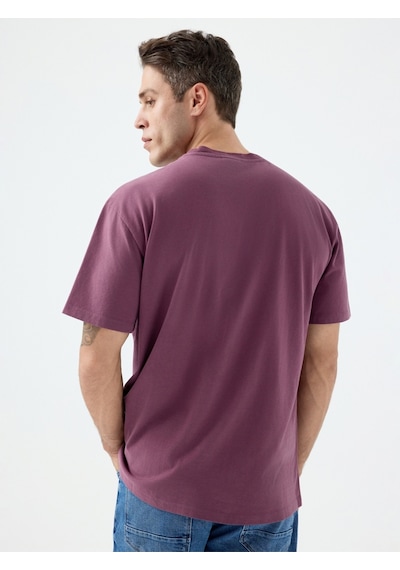 Loose Fit Erkek Tshirt K.kol Burgundy