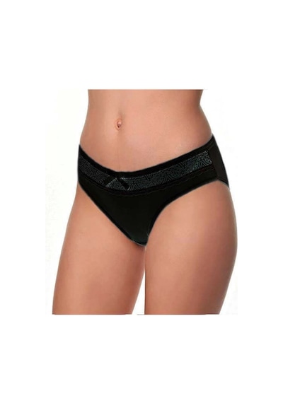 Tutku Elit 12' Li Bayan Beli Dantelli Bikini Külot 2704 Siyah