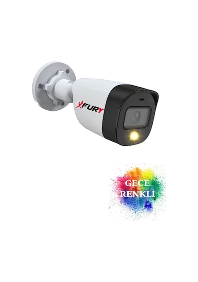 Fury Gece Renkli - 5mp Lens 1080p Full Hd Ahd Güvenlik Kamerası Ultra Led Renkli Gece Görüş