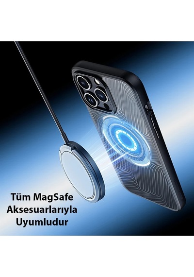 Dux Ducis iPhone Uyumlu 15 Pro Max Aimo Series Magsafe Premium Buzlu Sert Pc-tpu Kılıf- 5775 Siyah