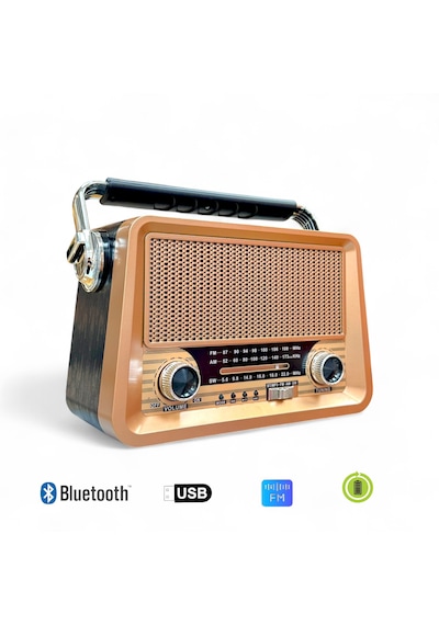 Rt-756a Nostalji Radyo Ahşap Görünüm Şık Tasarım Nostaljik Radyo