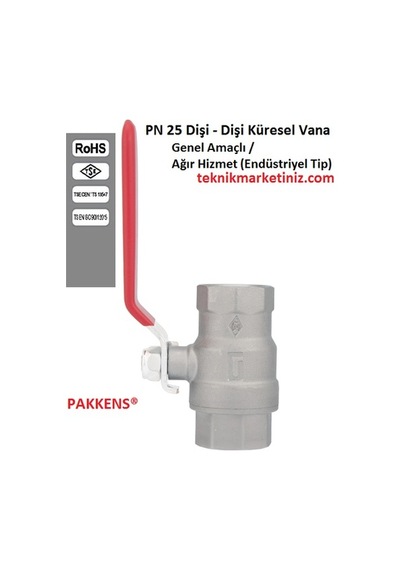 Pakkens Küresel Vanalar,Her Ölçü Pn25 1/2"-3/4"-1"-11/4"-11/2"-2"