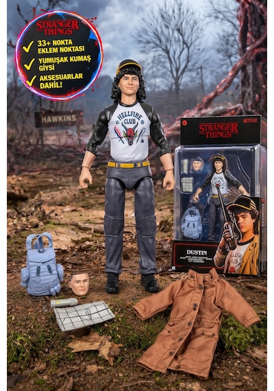 Stranger Things Dustin Henderson 6 İnç Figür 15 Cm Aksiyon Oyuncak Aksesuarlı Koleksiyon
