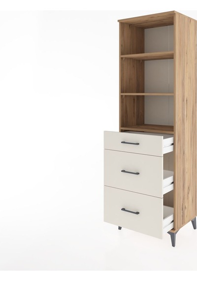 Hyperion Dolap 3 Raflı 3 Çekmeceli 60x44x195 Çam-aytaşı Çam