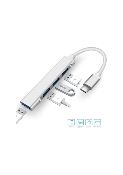 Apple Uyumlu MacBook 4 Port Usb 3.0 Hub Çevirici Çoğaltıcı Type C Çoklayıcı 4