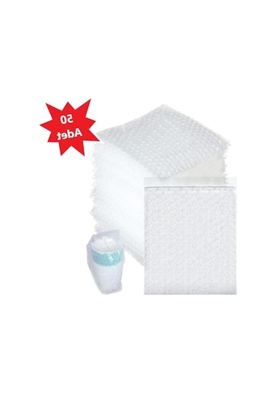 Bantlı Baloncuklu Torba 20x30 Cm + 5 Cm Kapak, 50 Adet Paket Açık Indigo