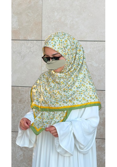 Qalortex Scarf Meyra Desen B.boy Eşarp - Yesil yeşil
