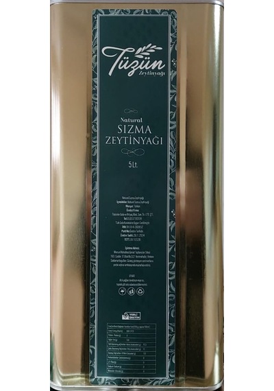 Tüzün Tüzün Natural Sızma Zeytinyağı Teneke 5 L