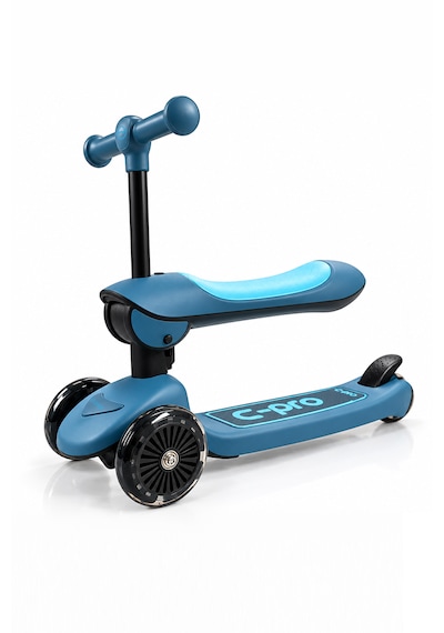 C-pro 2'si 1 Arada Katlanabilir Çocuk Scooterı Açık Mavi