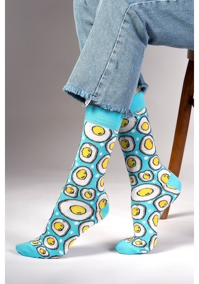 Ozzy Socks Yumurta Desenli Çorap (407226881) Çok Renkli
