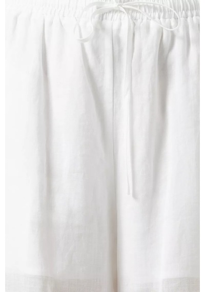 12storeez Ramie Relaxed Fit Pants, Hafif Ve Astarlı Yazlık Rahat Pantolon Beyaz