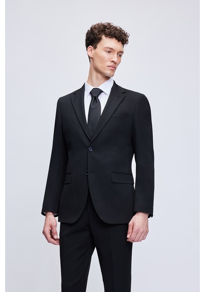 Hatemoğlu Siyah Slim Fit Mono Yaka 6 Dr Takım Elbise