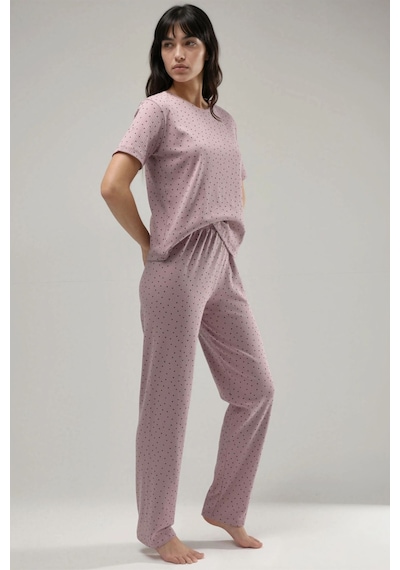 Hiccup %100 Pamuk Kısa Kollu Pijama Takımı Ellie Collection Lila Mor