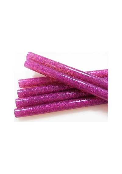 Mühür Mumu Simli Çubuk Sıcak Tutkal 7Mm X 10Cm 12 Li Pembe Renk