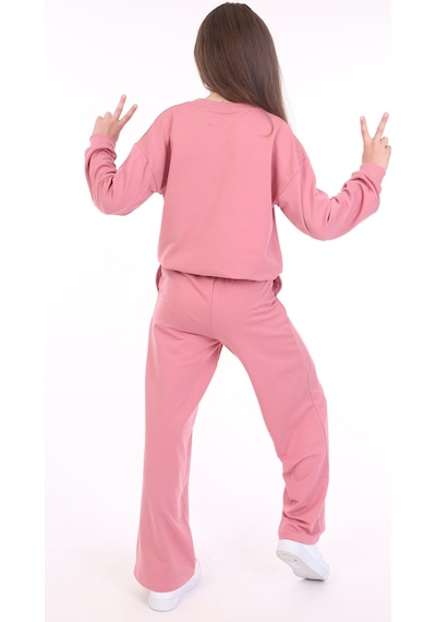 Toontoy Kids Toontoy Kız Çocuk 2'li Takım Baskılı Bisiklet Yaka Sweatshirt & Beli Lastikli Bol Paça Eşofman Altı - 2 İplik Gül Kurusu Toontoy Kids Toontoy Kız Çocuk 2'li Takım Baskılı Bisiklet Yaka Sweatshirt & Beli Lastikli Bol Paça Eşofman Altı - 2 İplik Gül Kurusu