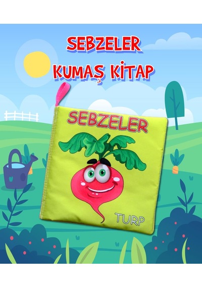 Tox Sebzeler Sessiz Kumaş Kitap T113 - Bez Kitap Eğitici Oyuncak