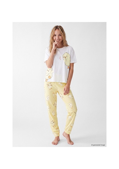 LC Waikiki Alıta Cıty Farkıyla Lcw Young Sarı Penye Baskılı Kısa Kollu Kadın Pijama Takım Sari - 929503776 Sari LC Waikiki Alıta Cıty Farkıyla Lcw Young Sarı Penye Baskılı Kısa Kollu Kadın Pijama Takım Sari - 929503776 Sari