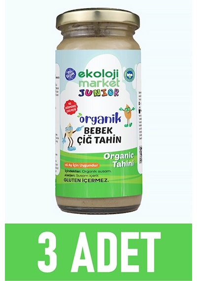 Ekoloji Market Organik Çiğ Tahin Glutensiz Taş Değirmen 3 x 230 G