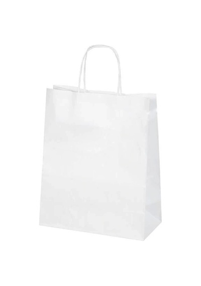 Beyaz Kraft Çanta Büyük Boy 31x12x41 Cm 25 Adet