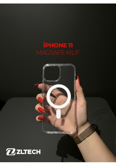 Apple iPhone 11 Uyumlu Magsafe Özellikli Sert Şeffaf Kılıf PLASTIC COVER