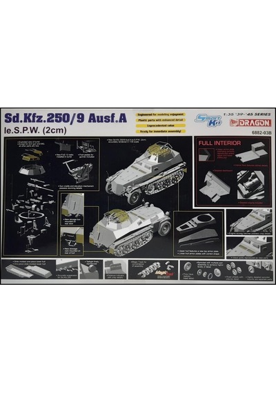 Dragon 6882 1/35 Ölçek, Sd.kfz.250/9 Ausf.a Le.s.p.w. 2cm Yarı Paletli Askeri Araç Plastik Model Kiti-51095 Dragon 6882 1/35 Ölçek, Sd.kfz.250/9 Ausf.a Le.s.p.w. 2cm Yarı Paletli Askeri Araç Plastik Model Kiti-51095