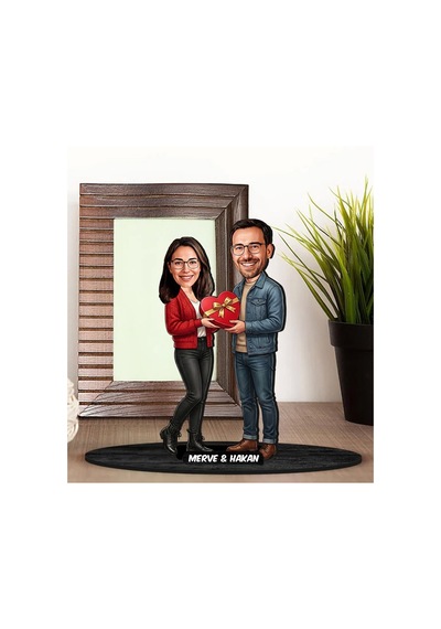 Bk Gift Kişiye Özel Sevgili Karikatürlü Ahşap Biblo -3, Fotoğraftan Karikatür, Sevgililer Günü Hediyesi, Ev Hediyesi Kobitmeyencom36330 Bk Gift
