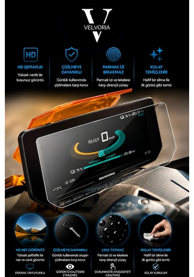 Bmw Ce 04 Motosiklet 10.25 İnç Dijital Gösterge Uyumlu Nano Anti-broken Ekran Koruyucu Film