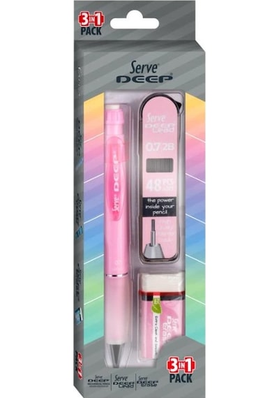 Serve Deep 3 Lü Okul Seti Pembe