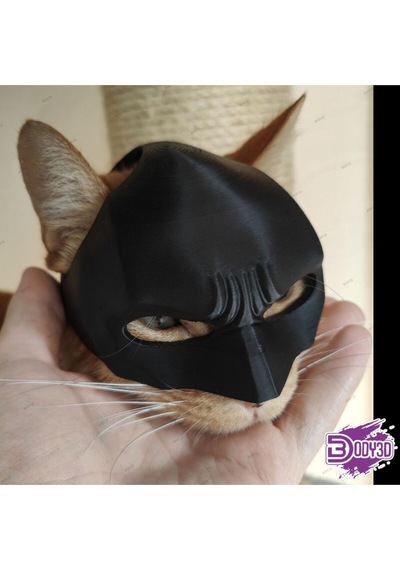 Siyah Batman Tarzı Takılabilir Kedi Maskesi
