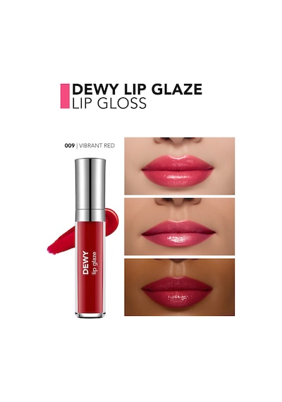 Flormar Besleyici Dudak Parlatıcısı - Dewy Lip Glaze - 009 Vibrant Red-8682536068178