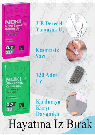 Kalem Ucu 120 Li 0.7 Mm 2b 3 Paket Noki Çoklu Versatil Kalem Uç Mekanik Uçlu Otomatik Kurşun Kalem Ucu 60 Mm Yumuşak
