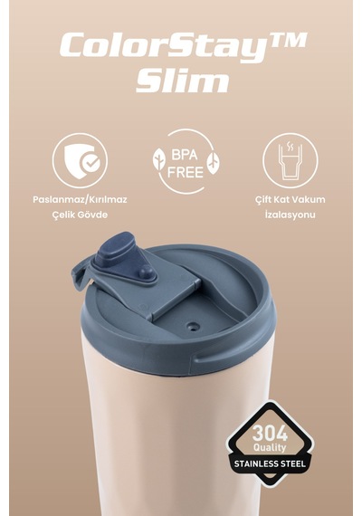 Cooker Colorstay Slim 500 Ml Paslanmaz Çelik Bardak Termos Ckr2100 Bej