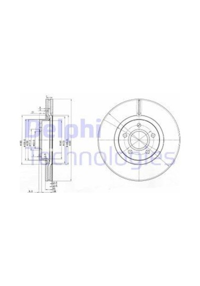 DELPHI BG3895C FREN DİSKİ ÖN FOCUS II CB4 04-11 C-MAX 06-11 10- C