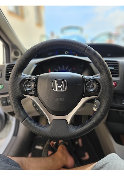 Honda Civic Fb7 Araca Özel Direksiyon Kılıfı Soft Nokta Düz Mavi İp
