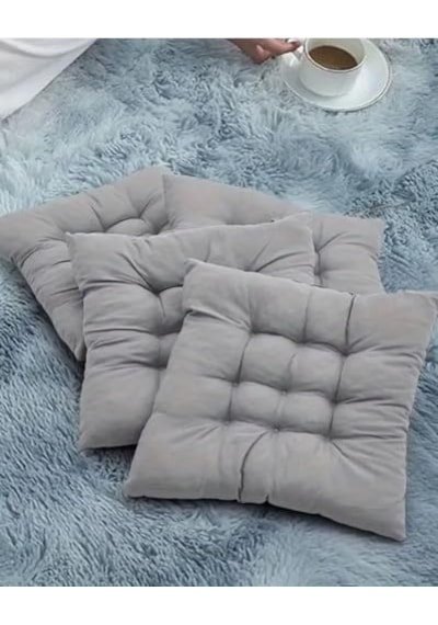 4 Lü Sandalye Minderi Bağcıklı, Çökme Yapmaz Sünger Dolgulu, Yıkanabilir 40x40 Cm Gri Açık Gri 4 Lü Sandalye Minderi Bağcıklı, Çökme Yapmaz Sünger Dolgulu, Yıkanabilir 40x40 Cm Gri Açık Gri